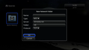 network folder - dT Media TV app